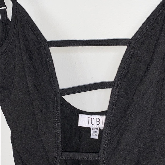 Black bodysuit Tobi • low cut, strappy front - Picture 3 of 4